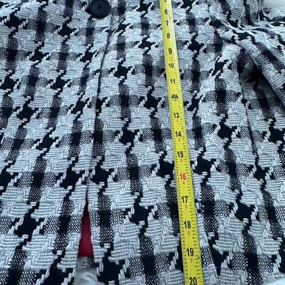 Larry Levine Wool Blend Gray/Black/White Plaid Coat Jacket Blazer Size 14 - Picture 4 of 5